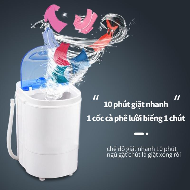Máy giặt mini cao cấp Máy giặt vắt quần áo gia dụng Giá rẻ đặc biệt phù hợp dành cho học sinh sinhviên, thoát nướcphía dưới Làm Sạch 2