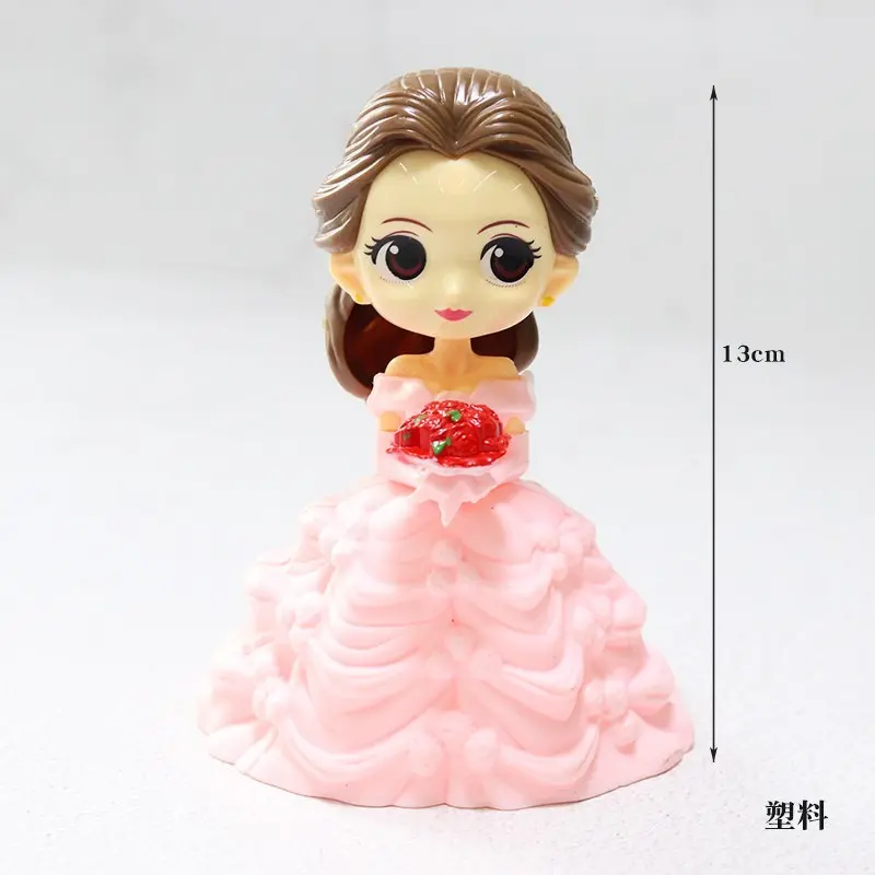 Princess Pajangan Kue Mainan Pajangan Hiasan Toppers Dekorasi Pesta Anak Princess Belle Mermaid Elsa Frozen Snow White 4