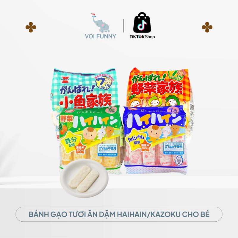Bánh Gạo Ăn Dặm KAMEDA KAZOKU Nhật Bản Cho Bé
