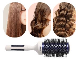Product Introduction of AIMIKE Nano Ionic Tech Large Round Brush, Ceramic Round Brush for Blow Drying, Styling and Boost Volume, Natural Wood Round Hair Brush, One Piece Design - 2 Inch/52mm Haircare Heatless 34