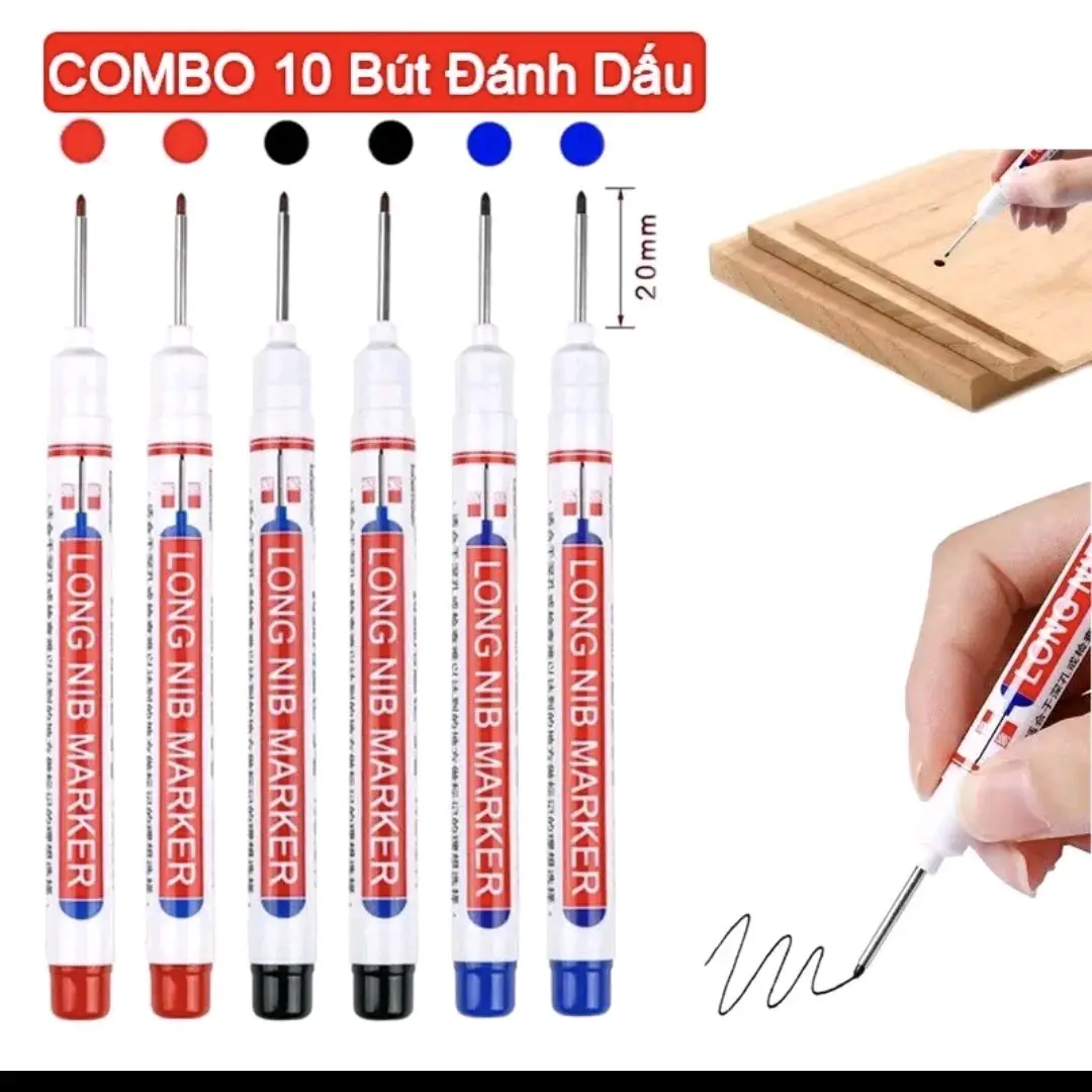10 cái Bút Đánh Dấu Ngòi Dài 2cm tiện lợi trong công việc hàng ngày