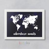 Gambar Hiasan Dinding Poster Wall Decor Peta Dunia Adventure Awaits dari Kataku Wall Decor Kab. Bandung Barat 2 Tokopedia