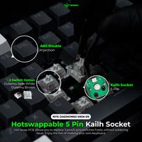 Gambar NYK Nemesis Daemon82 Gaming Keyboard 3in1 Connection Hotswap 5pin MKN09 - Grey-White, Blue Switch dari Wonderland Store Kota Malang 3 Tokopedia