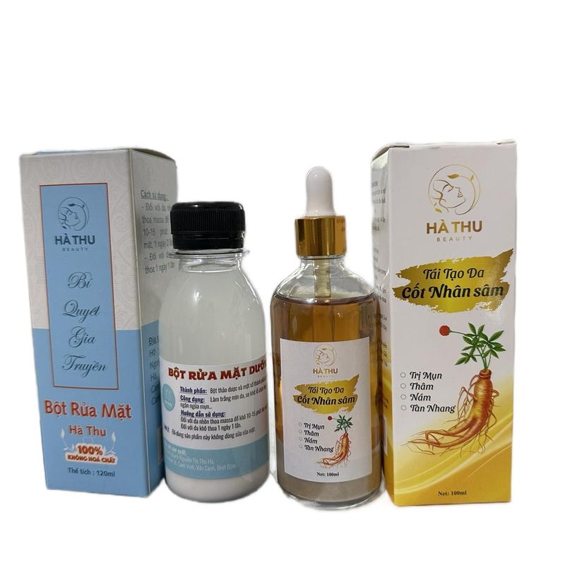 bột rửa mặt cốt nhân sâm ha thu 2sản phẩm Skincare