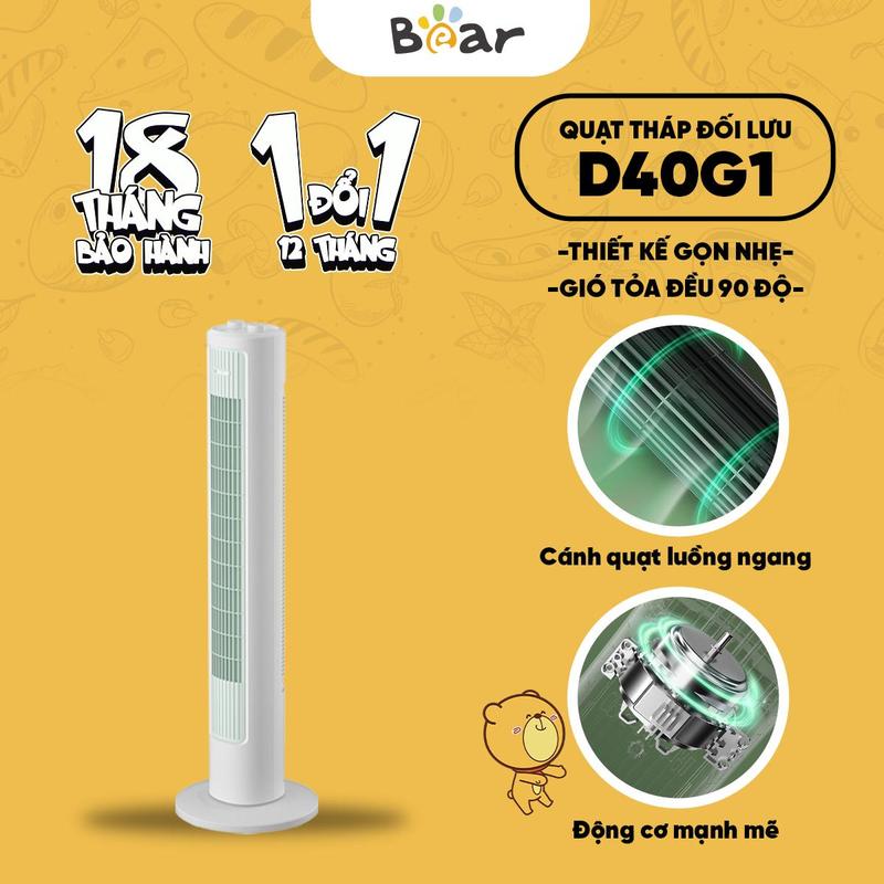 [KOC] Quạt tháp cao cấp Bear DFS-D40G1 - 3 chế độ gió - Xoay 90 độ