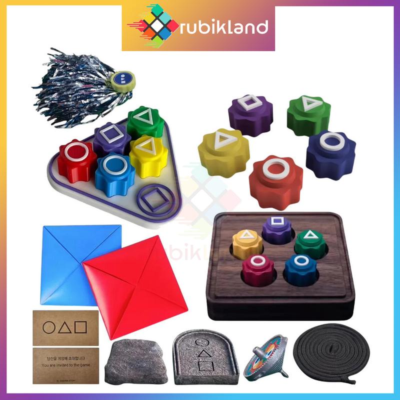 Product Introduction of [Combo 5 Món] Đồ Chơi Squid Game Gonggi Thảy Đá Cầu Bông Vụ Đập Thẻ Bài Hình Ném Đá Trò Chơi Con Mực 27