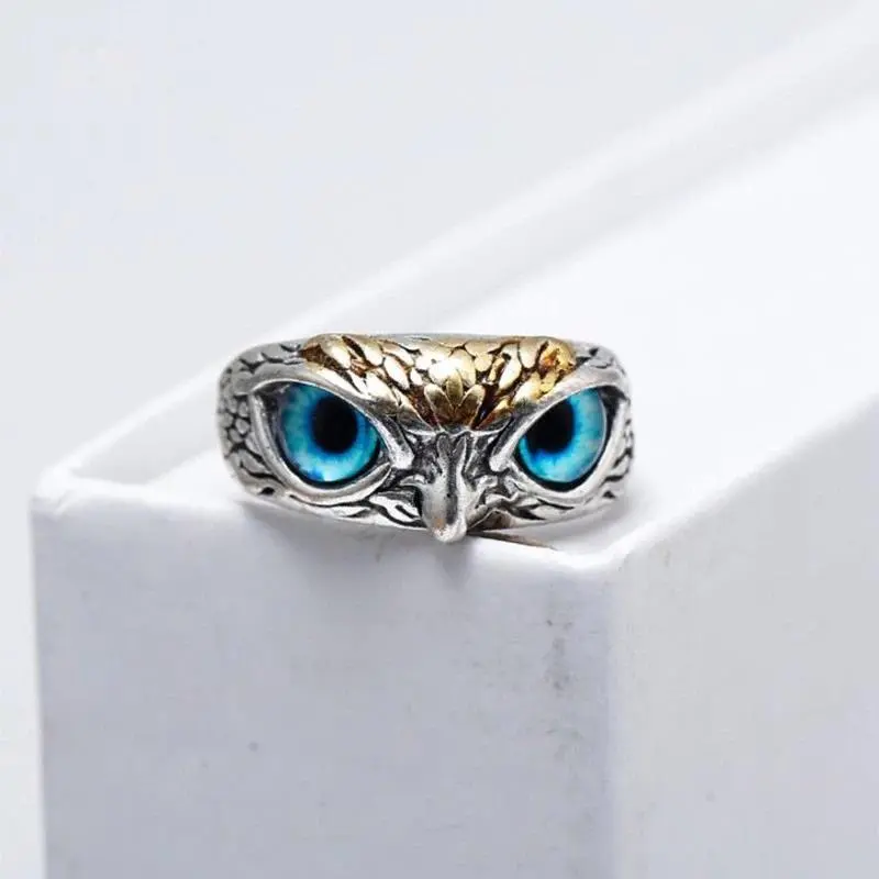 NAUSA Cincin Keren Pria Wanita Cincin Mata Burung Hantu Rings Owl Adjustable Bisa COD 3