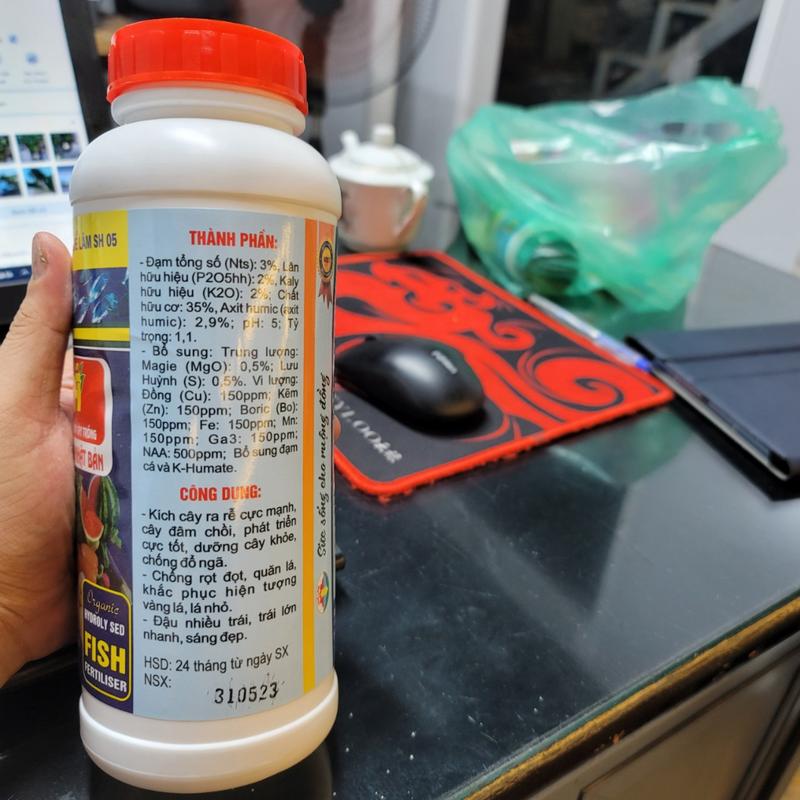 1000ml, Đạm cá sinh học quế lâm giúp cây ra rễ mạnh, mát cây, tốt rễ, đâm cảnh đẻ nhánh lá bóng mượt, trái lớn nhanh 3
