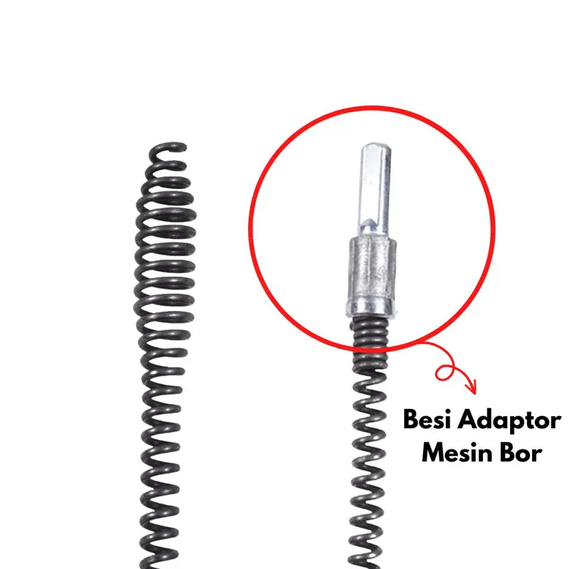 Pipe Cleaner Kawat Pembersih Saluran Pipa Mampet Dengan Adaptor Bor 1