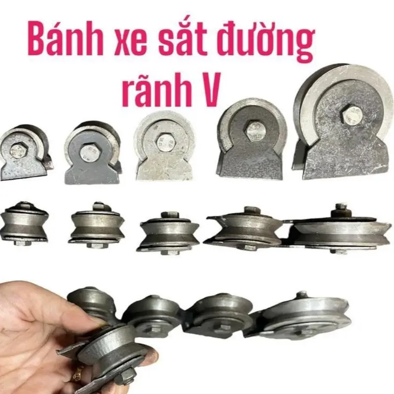 ￼Bánh xe cửa sắt rãnh V đủ size 0