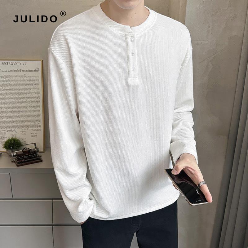 Áo thun tăm nam dài tay cổ Henley 3 cúc - JULIDO 0