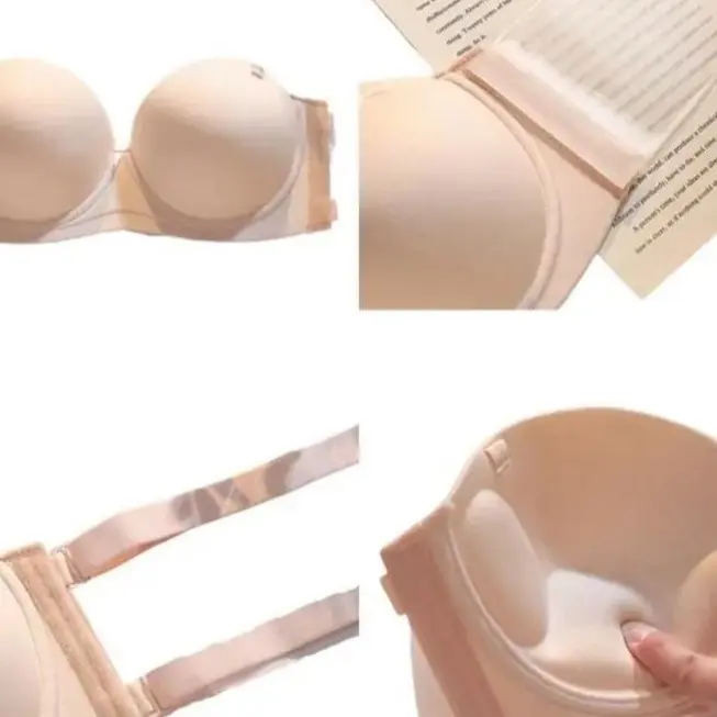 QD 666_ Áo lót, áo ngực Nữ cúp chống tụt có gọng đệm KÉP 3cm, mặc hở lưng, hở vai Women Cup Bra 3