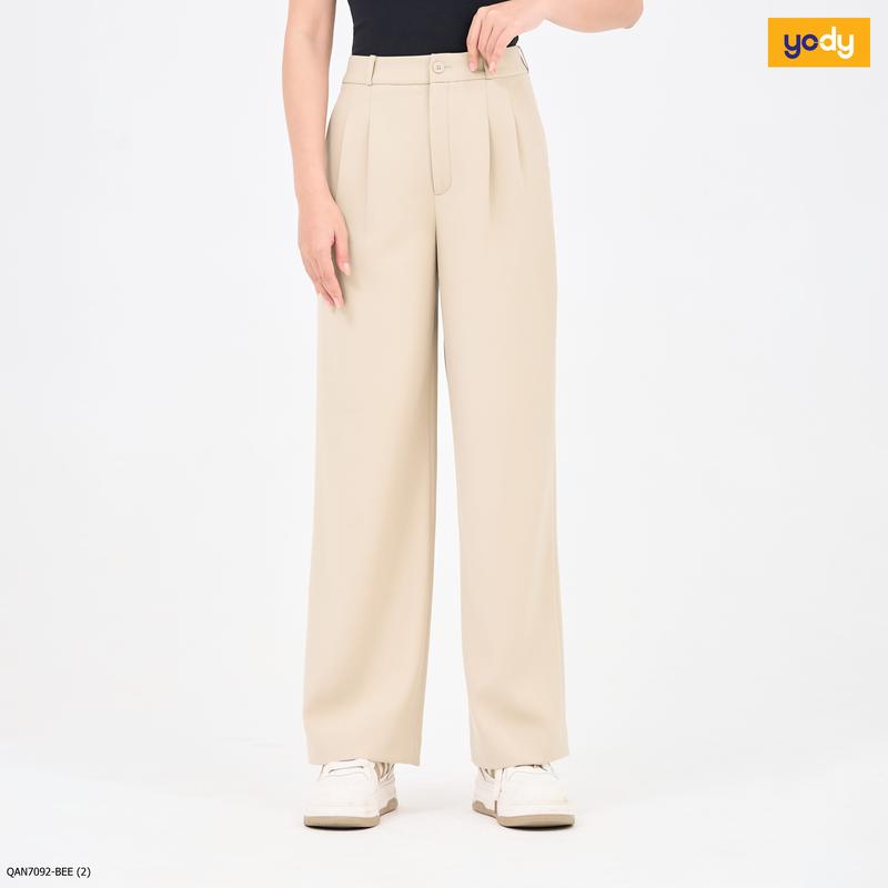 [ Đồng giá ]YODY Quần Âu Nữ Dáng Suông Cơ Bản Cạp Chun Sau Co Dãn QAN7092