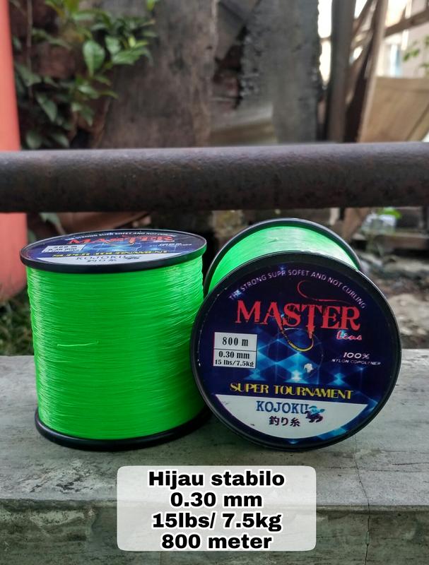 Senar Tali Benang Pancing Master Super kuat lentur anti kriting mudah tenggelam tahan Gesekan Cocok galatama galapung lomba kolam danau sungai laut panjang 1000 meter warna ijo stabilo Ikan Mancing 4