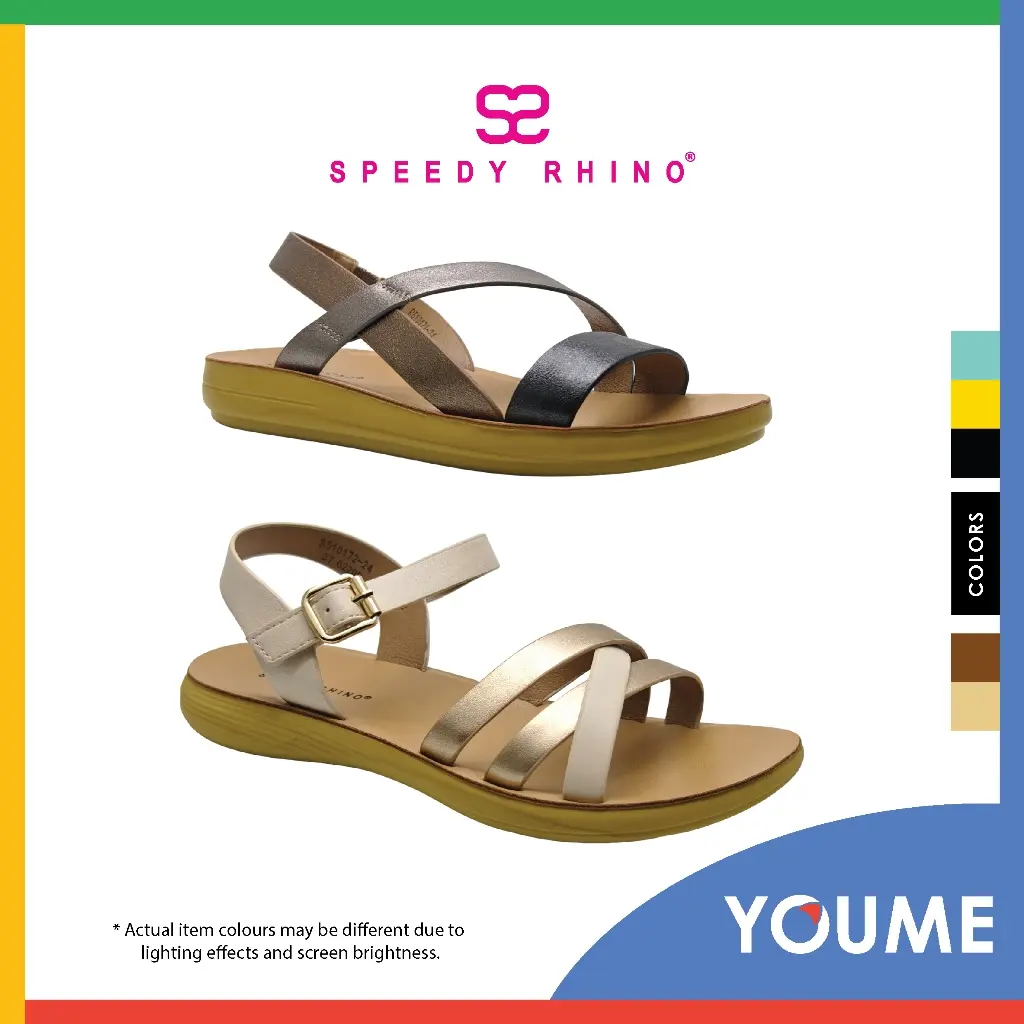 SPEEDY RHINO R510171 R510172 Women Tulum Strappy Korean Slingback Buckled Sandal Slipper