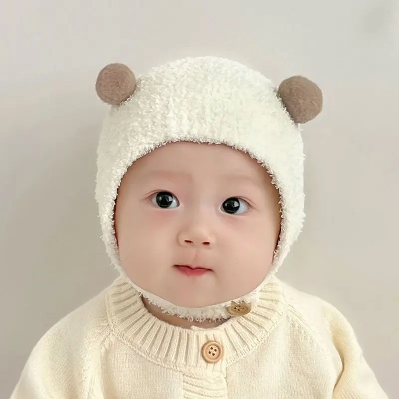 Mũ Trẻ Em Bé, Mùa Thu Và Mùa Đông, Hàng Mới Về Năm 2024, Mũ Bịt Tai Cho Trẻ Sơ Sinh, Làm Bằng Bông Nguyên Chất, Dễ Thương Và Ấm Áp, Thích Hợp Cho Nam Và Nữ, Mũ Len Dệt Kim Nhồi Bông Cho Em Bé