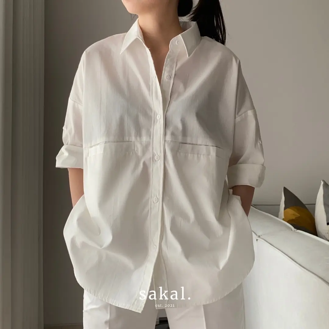 SAKAL Double Pocket Shirt |  Atasan Kemeja Wanita
