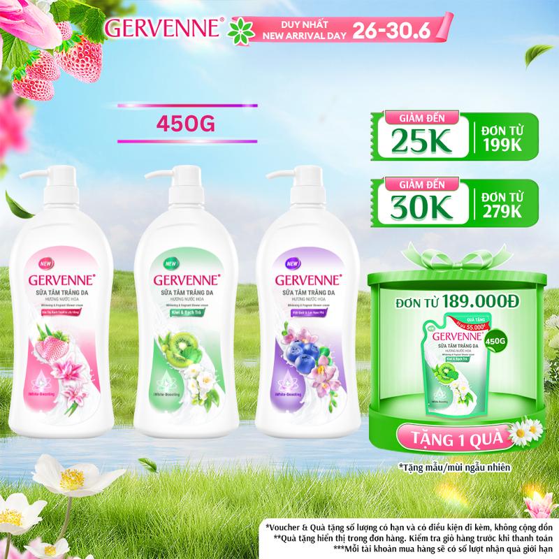 [ĐƠN 189K TẶNG 1 QUÀ] Sữa Tắm Dưỡng Body dành cho nữ Hương Nước Hoa Gervenne 450G/900G/1.2L/chai (3 mùi)