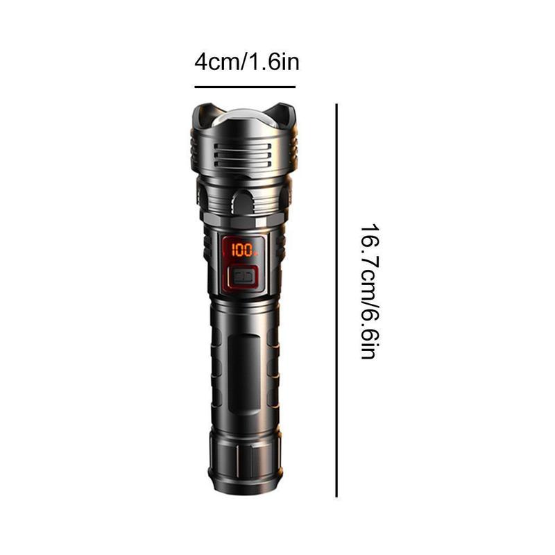 Đèn Pin LED, Zoom Siêu Sáng, Có Thể Sạc Lại, Chống Thấm Nước, Chùm Sáng Cao, Thích Hợp Sử Dụng Ngoài Trời, O3Z8 3