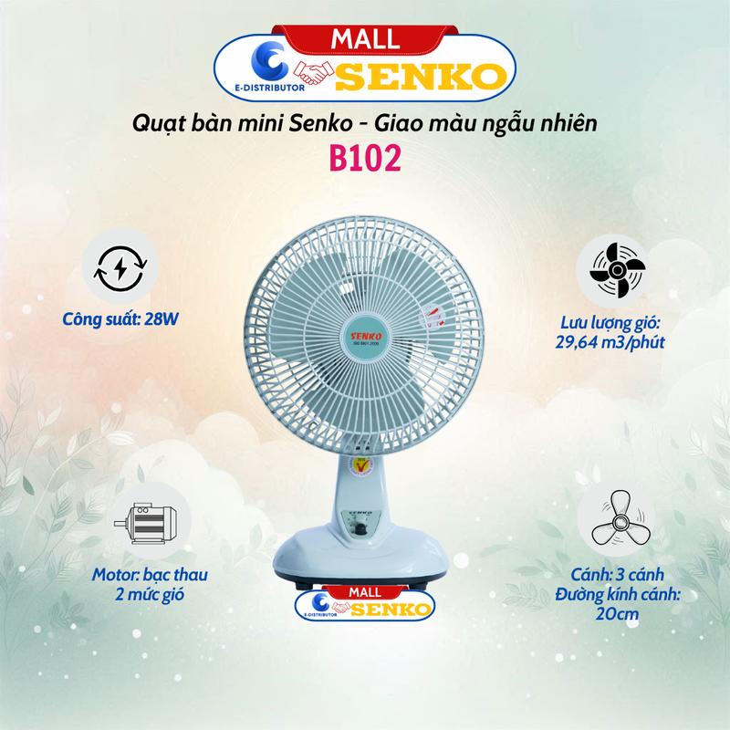 [HỎA TỐC] Quạt bàn mini SENKO B102 - Chuyên cho Văn Phòng - HSSV - màu ngẫu nhiên Fan Quạt quatdien