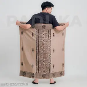 Sarung Tawon Paduka Printing Pria Dewasa Muslim Motif Pekalongan Santri Rayon Super Hitam Katun - Batik Paduka sarung pria dewasa