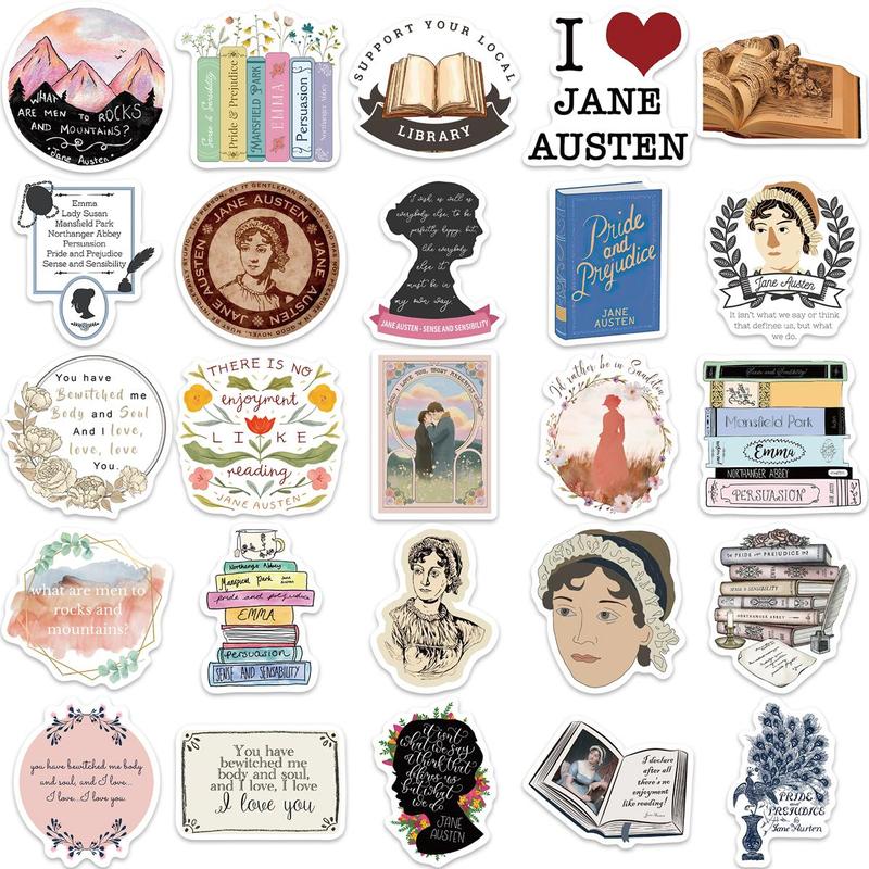 Product Introduction of Reading Themed Sticker, 50pcs/set Waterproof Self Adhesive Decor Paper, Decor Sticker for Gift Greeting Card Water Bottle Laptop Phone 3