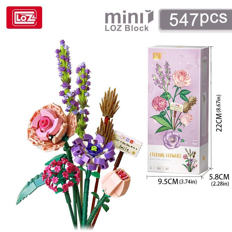 Flower Bouquet Design Building Blocks, DIY Educational Building Bricks Model, Building Blocks Playset, Christmas Gift, Unique Desktop Ornaments for Office Home Decor 1