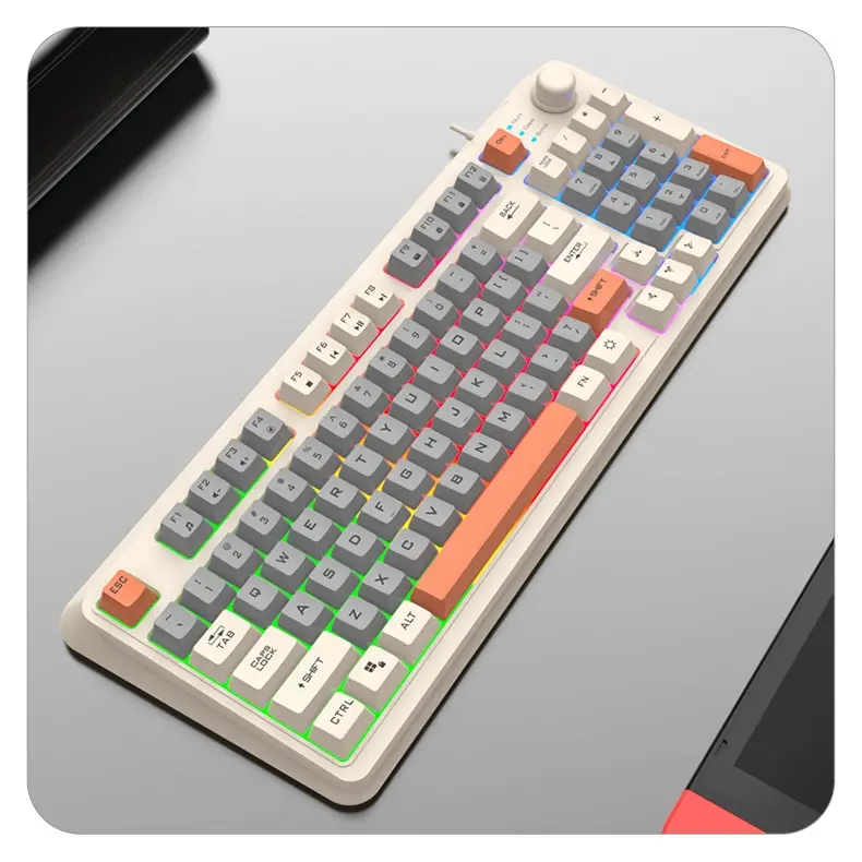 [ Giá sỉ ] Bàn phím giả cơ Gaming Xunfox K82 Có núm xoay - Led Rainbow - Keycap BPT - Phím cực êm không có tiếng | BigBuy360 - bigbuy360.vn