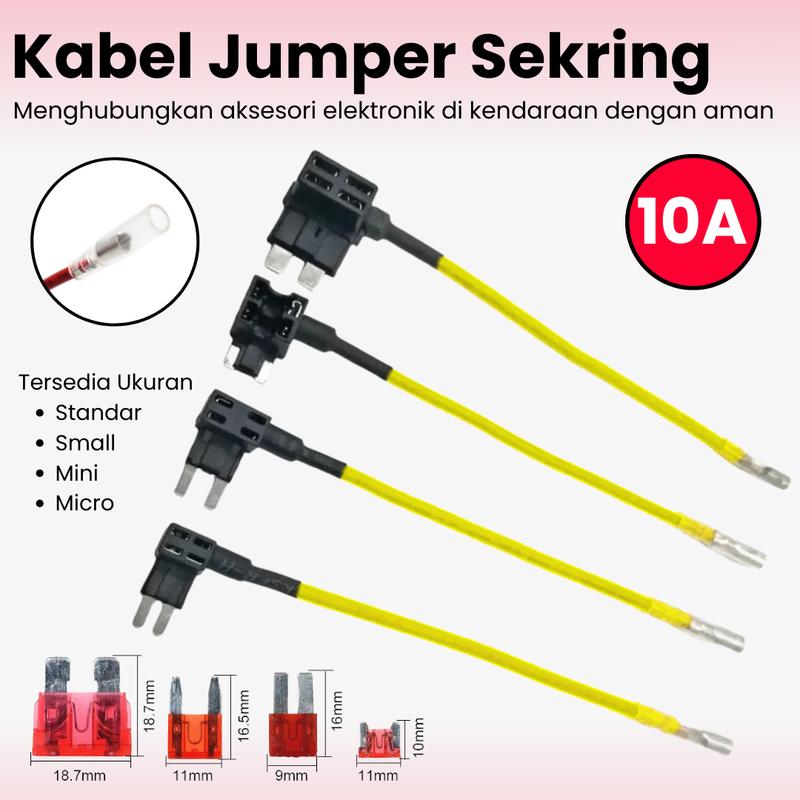 Kabel jumper fuse tap konektor jumper sekring tancap standar small mini micro fuse blade Kotak 1