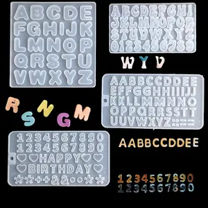 Cetakan Fondant Silikon Huruf dan Angka - Alphabet Silicone Resin Mold untuk DIY Sabun Lilin dan Clay Kreatif