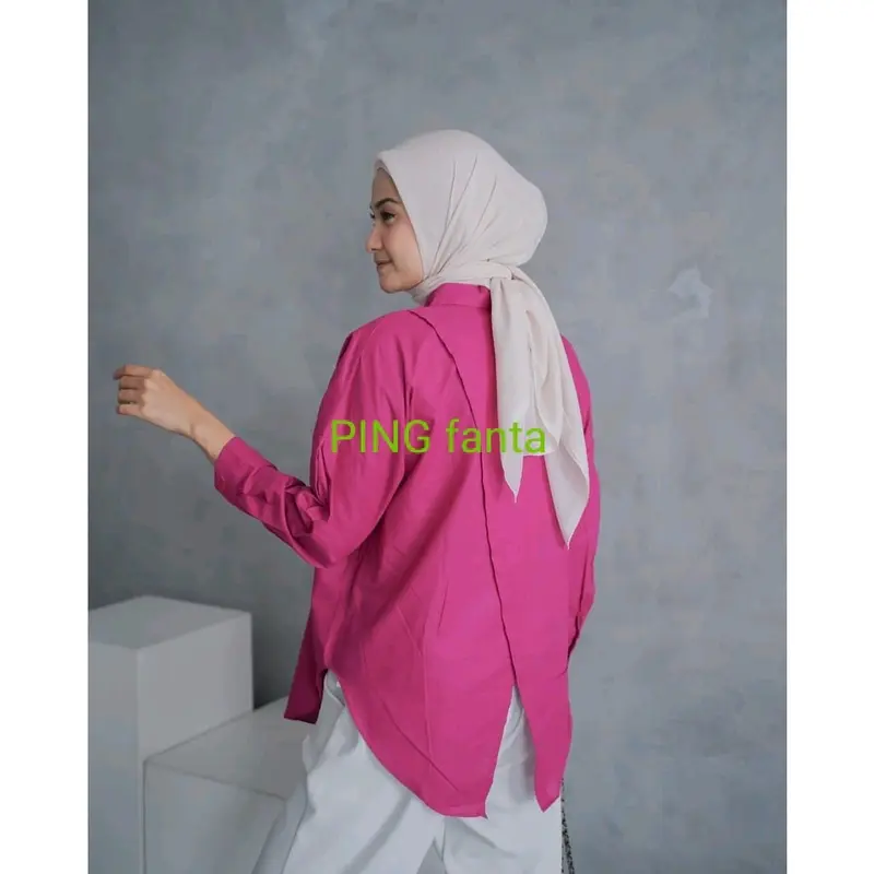 Nelka linen shirt / kemeja oversize wanita 2