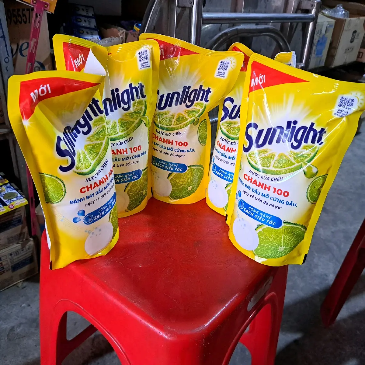 compo 5 bịch rửa chén sunlight chanh 750g