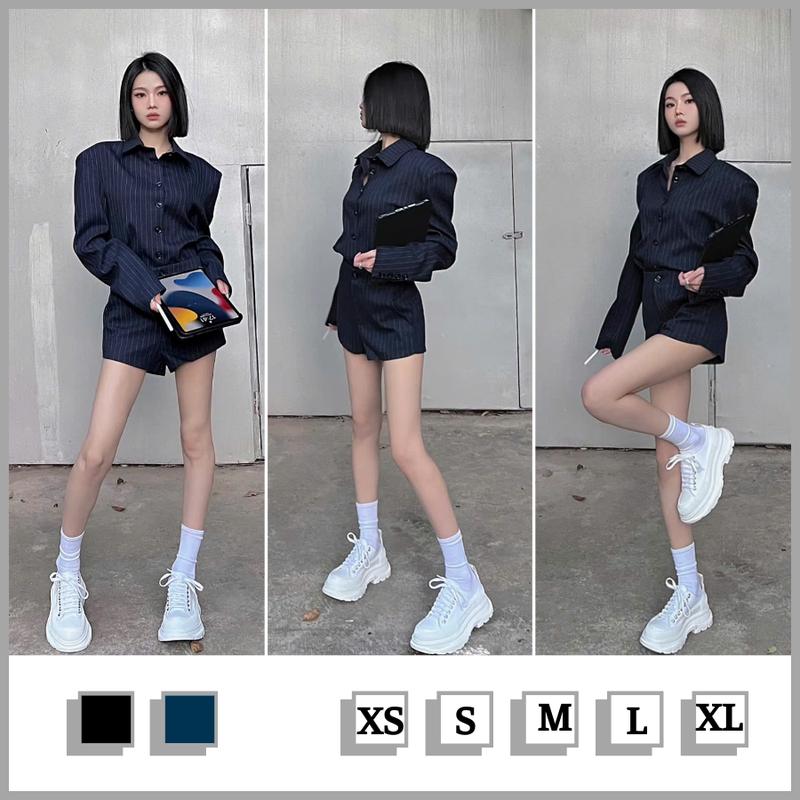 Product Introduction of Combo 2 Quần Đùi Kẻ Sọc Nữ Quần Short Kẻ Kate Thiết Kế Cạp Cao From Body 2