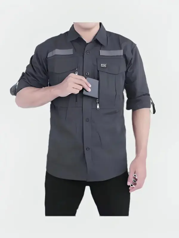 kemeja pria tactical w tac lengan panjang Army viral 3