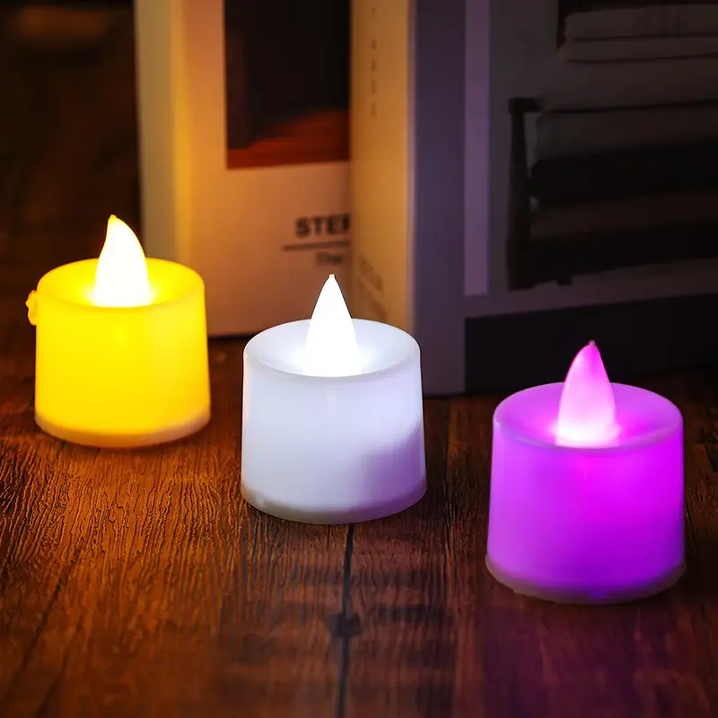 Lilin Elektrik LED Ukuran Mini Dekorasi Lampu Baterai Kecil Warna Warni Candle Light 7
