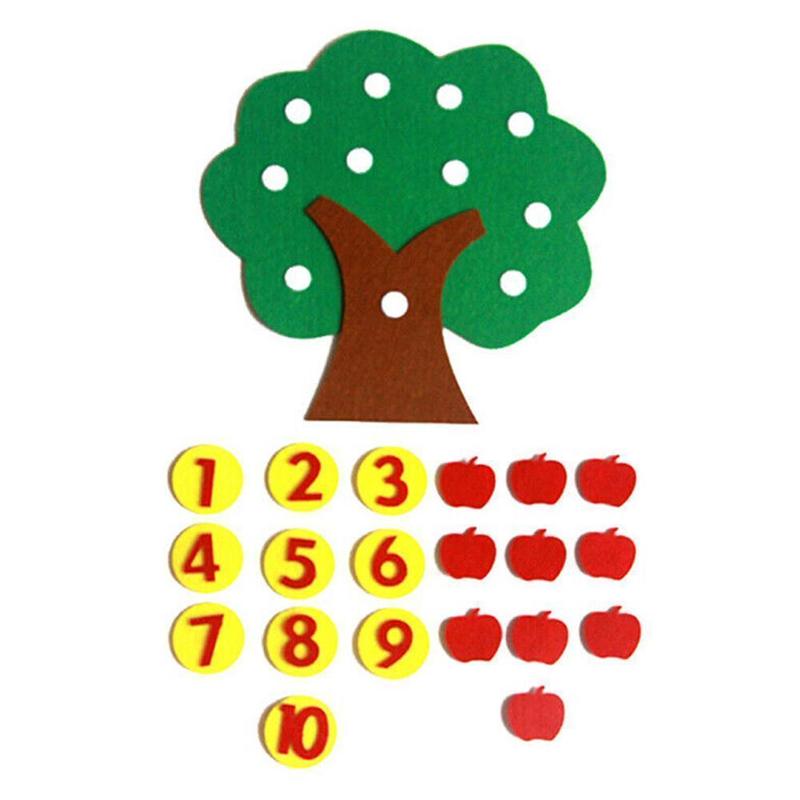 Product Introduction of Kids Montessori Toys Felt Finger Number Math Toys Children Apple Math Toy Hands-on Carrot 27