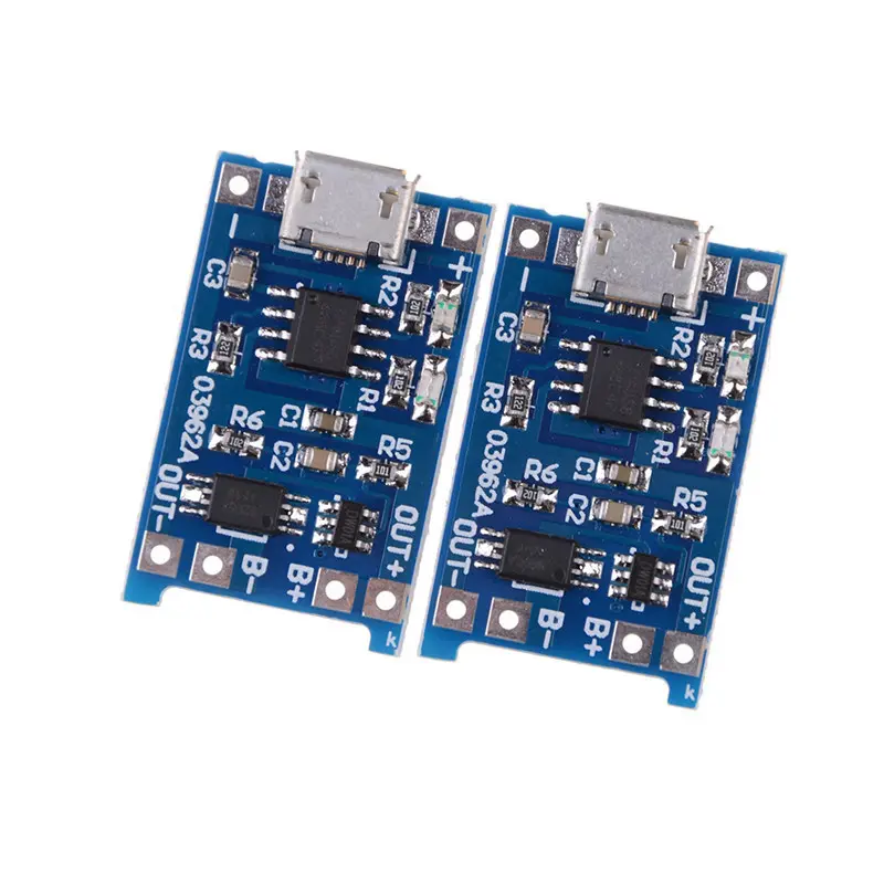 2Pcs/set 5V Micro USB 1A 18650 Lithium Battery Charging Board Charger Module