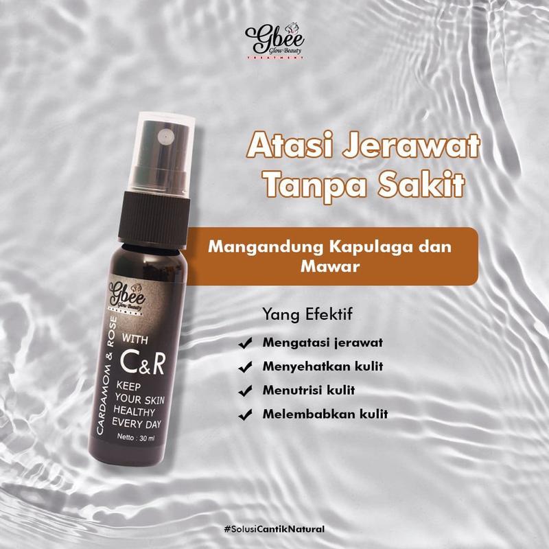 Cardamom & Rose Water Serum Jerawat  Gbee Glow Beauty / BPOM / COD / Free Gift 2
