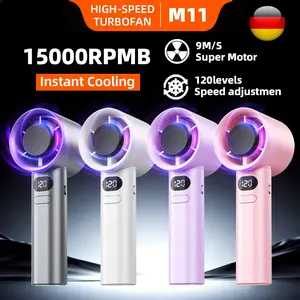 COD 2026 Kipas Angin Mini Portable Genggam Kuat Angin Turbo AC Mini Air Tahan Lama 24 Jam Kecil Murah dengan Tali Gantungan untuk Anak Sekolah M11promax Kipas Genggam Layar LED 120 Gear 15000RPM Angin Kencang