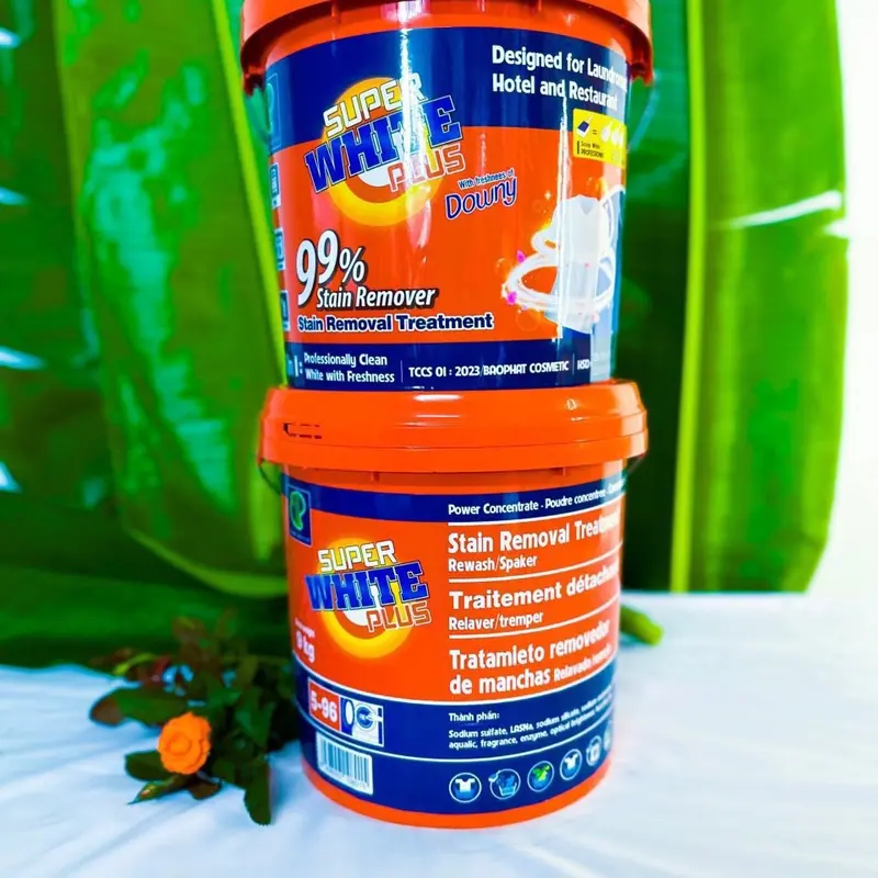 Tặng 1 Bộ Đũa Ăn) Bột Giặt Super White Hương Thơm Xô 9kg Làm Sạch Quần Áo 2