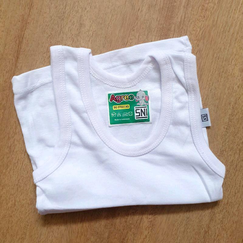 3Biji Terlaris Singlet agree ST02 | Singlet anak agree putih Polos 1