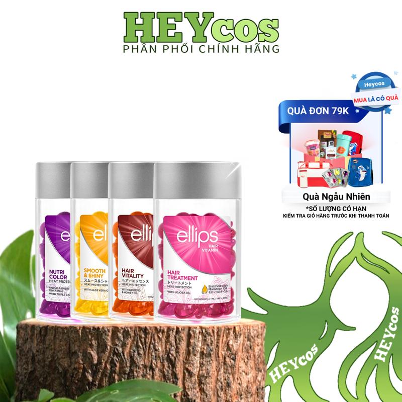   CHÍNH HÃNG  Serum Dưỡng Tóc Ellips Hair Vitamin Hộp 50 Viên - Phục Hồi Tóc Hư Tổn Mềm Mượt 