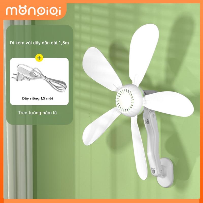 Quạt treo tường & trần Mini, điều chỉnh 360 độ, cánh quạt 165mm, công suất 8W, điện áp 220V/50Hz, dây 1,5m, trọng lượng 502g Quạt treo tường và trần, Quạt trần Mini nhà bếp phòng tắm, Hướng điều chỉnh 360 độ Fan QuạT