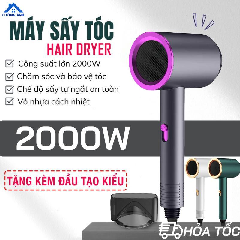 Máy sấy tóc 2 chiều nóng lạnh công suất lớn 2000W nhanh khô, dễ tạo kiểu