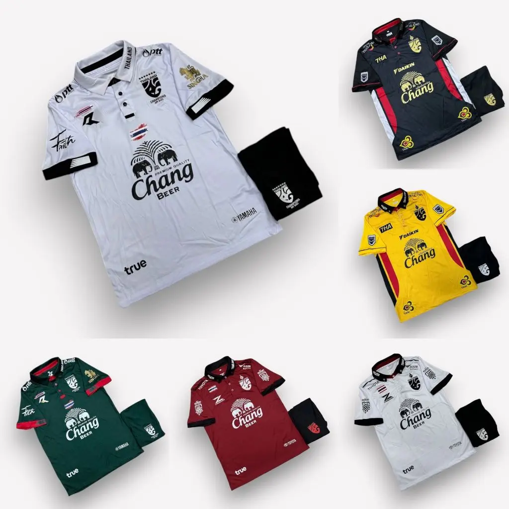 ชุดกีฬาสำหรับผู้หญิงและผู้ชาย ชุดครบชุด รวมเสื้อและกางเกง เหมาะสำหรับการแข่งขันในทีมไทย