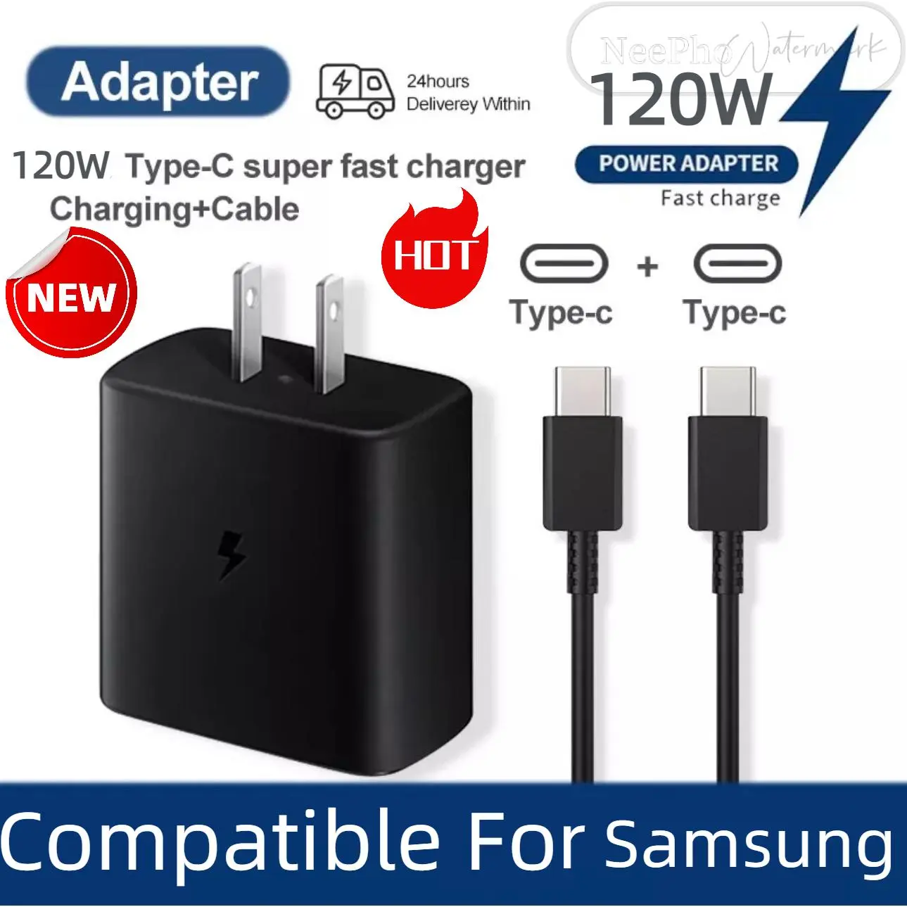 NeePho New Super Fast Charger 120W MAX 8A Adapter USB-C Super Fast  C to Type C Cable For S20 S21Charger Type S22 Ultra S23 S24 S25 S26 S10 Plus S10E Note 10 A81 A70 charger type c FOR IPHONE 15 16 For huawei samsung vivo oppo redmi xiaomi