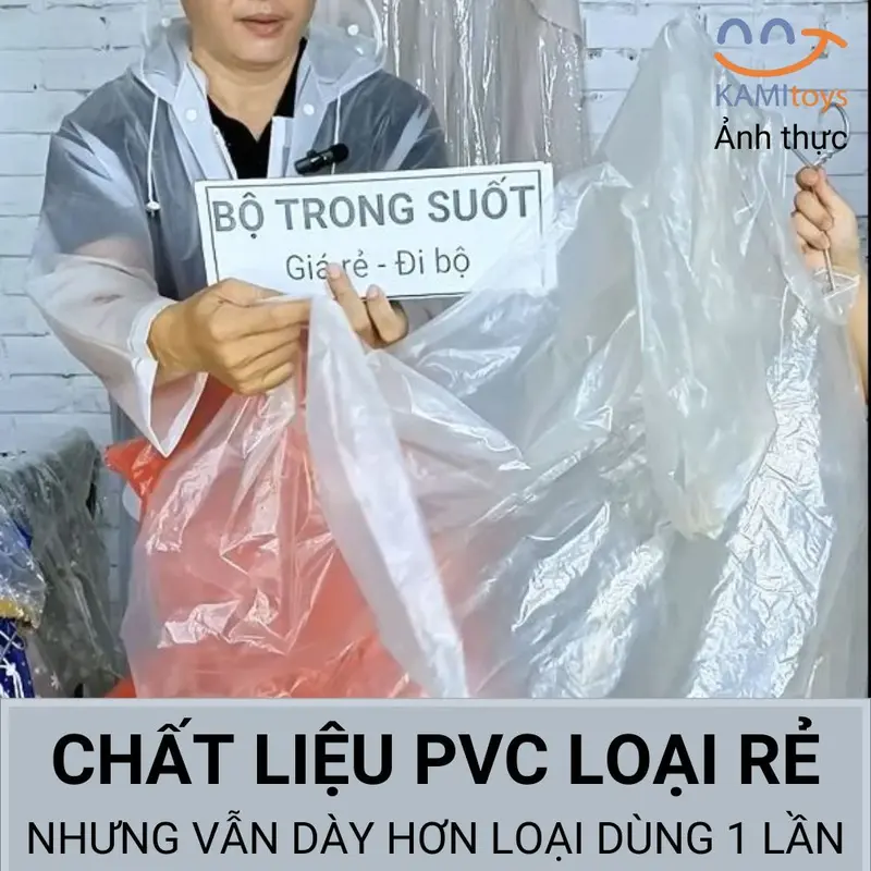 Áo đi mưa và chống gió trong suốt loại Bộ gồm: Quần + Áo đi xe máy hoặc đi bộ mã 79003 2
