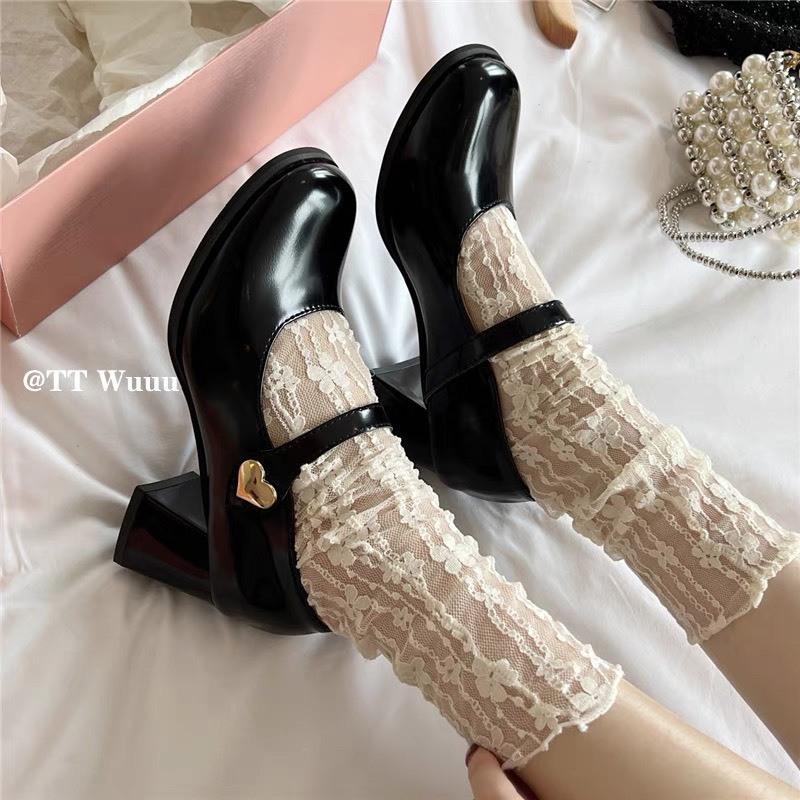 🌈FREE SHIP🌈Tất vớ lolita ren lụa kiểu dáng tiểu thư phối được nhiều oufit vintage retro Pháp coquette tất nữ cute Kichi Shoes ̂́ 4