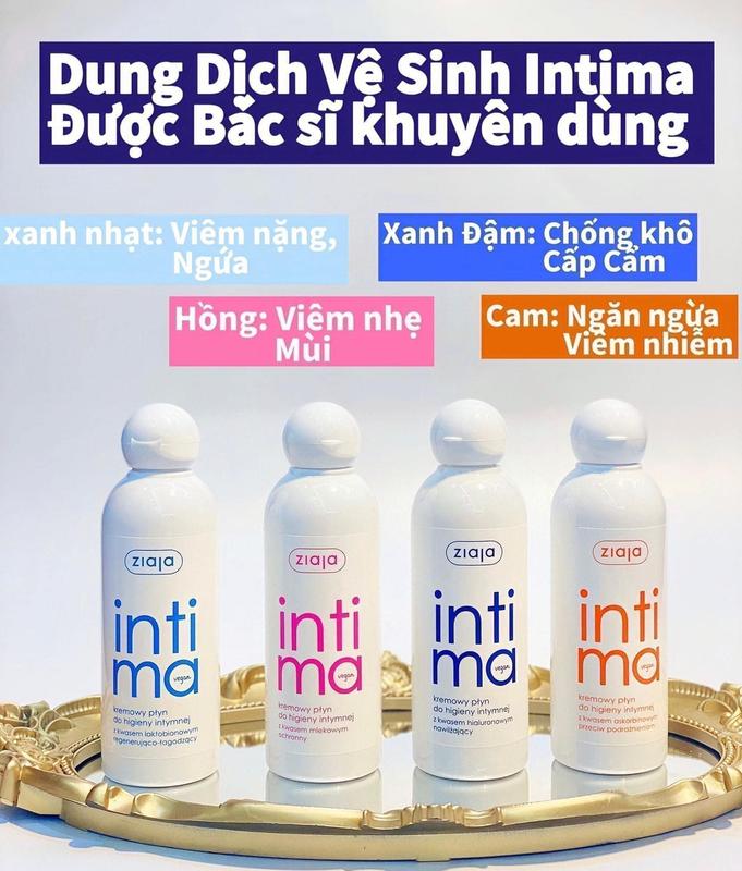  Ziaja Intima - Dung dịch vệ sinh phụ nữ Intimate làm sạch dưỡng ẩm chống khô ngăn huyết trắng 