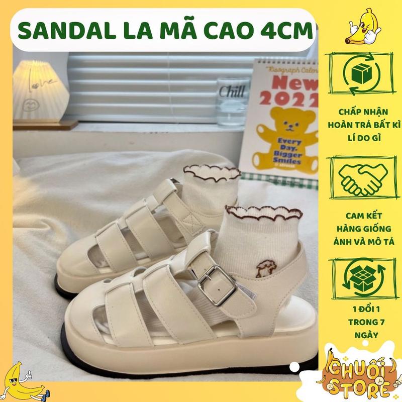 SẴN+CÓ VIDEO Giày Sandal Nữ Ulzzang bản cao cấp - Giày quai hậu nữ đế bằng phong cách La Mã cổ điển